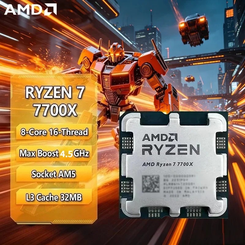 Amd Cpu Ryzen 7 - AMD Ryzen 7 7700X CPU、R7 7700X、4.5GHz、8コア、16スレッド、5NM、L3=32M、100-000000591