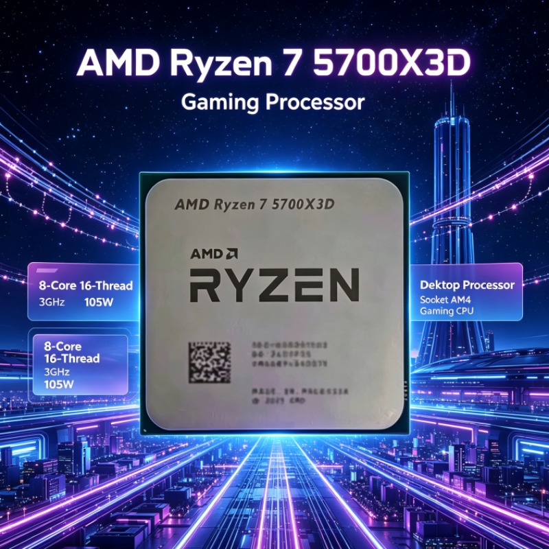 Amd Cpu Ryzen 7 - AMD Ryzen 7 5700X3D デスクトップCPU、DDR4対応、8コア16スレッド、3.0GHz（最大4.1GHz）、105W、AM4ソケット