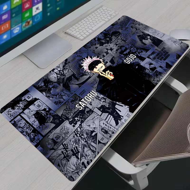 Pc Gaming Keyboard And Mouse - マウスパッドクールアニメ呪術廻戦五条悟大型ゲーミングマウスパッドゲーマーラップトップキーボードマットコンピュータキャビネットデスクマット