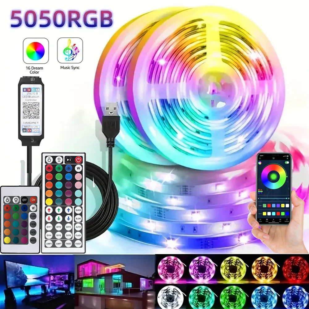 Gaming Controller - スマートRGB LEDゲーミングライトストリップ USBクリスマスライト 音楽同期 フレキシブルテープ アプリリモコン