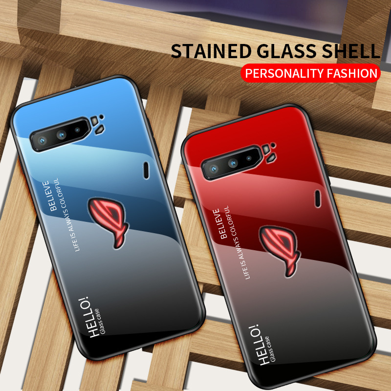 Pc Gaming Asus Rog - サムスンギャラクシー用グラデーション強化ガラスケース,耐衝撃ケース,ハードケース,リアケース,7,6,5シェル