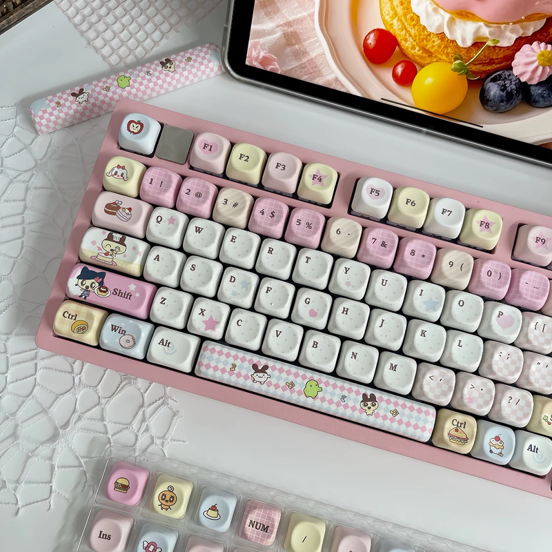 Stream Deck - かわいいアニメキーキャップ、134キーMOAプロファイル染料昇華GMKカスタムPBTキーキャップMXメカニカルキーボード用61/68/75/84/87/89/96/98/104