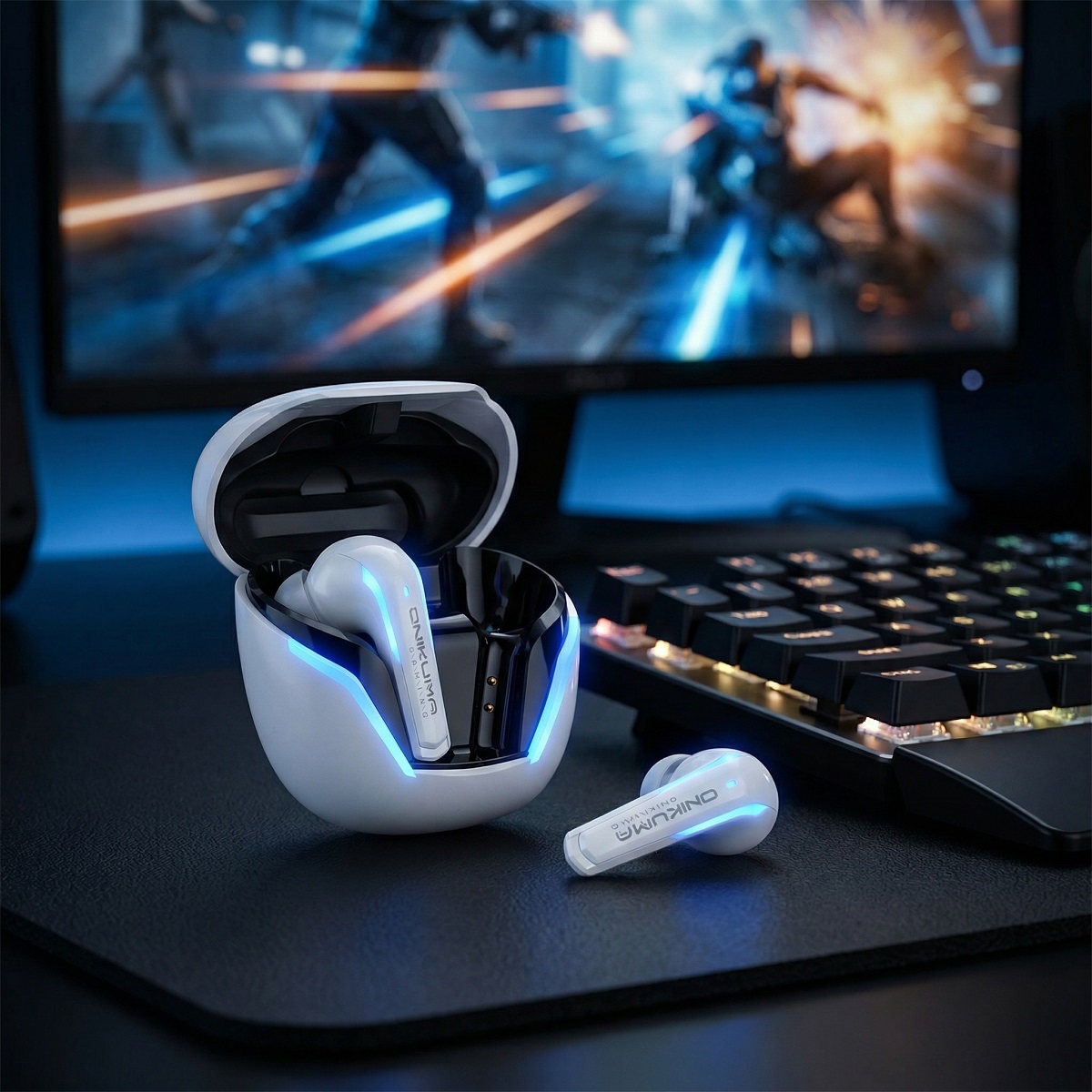 Stream Deck - ONIKUMA T27 ワイヤレスゲーミングイヤホン | ENCマイク搭載、PS5/PS4、Steam Deck、Switch、スマホ、タブレット、ノートパソコン対応Bluetoothヘッドホン