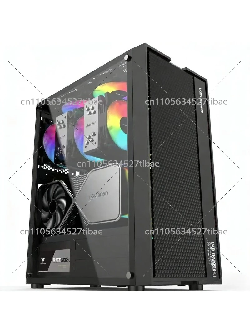 Pc Gaming Cpu - 黒色E-ATXコンピューターケース、ガラスサイドパネル付き、デュアルX79/X99 CPUマザーボード対応、ハイエンドゲーミングデスクトップPCビルド