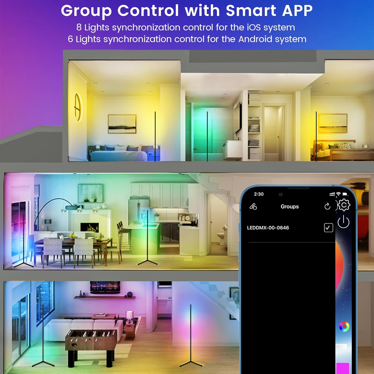 コーナーフロアランプ RGB ICライト（APPとリモコン付 - Gaming Controller のレビューと価格