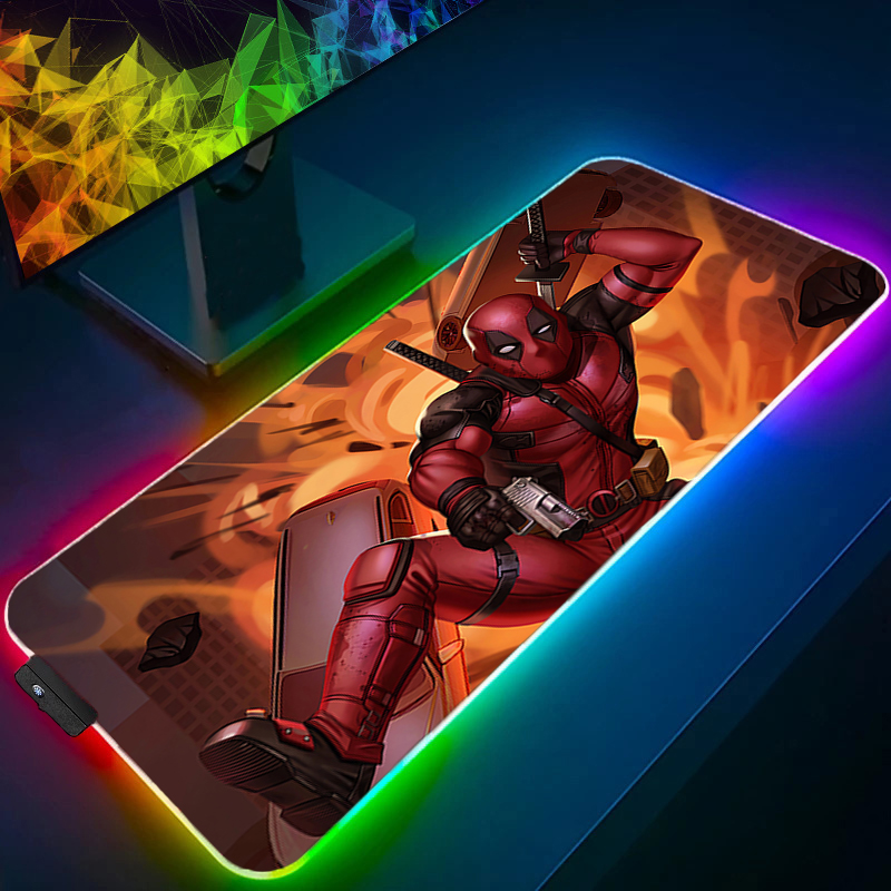 LED マウスパッドゲーミングバックライトロックエッジアニメ - Pc Gaming Keyboard And Mouse のレビューと価格