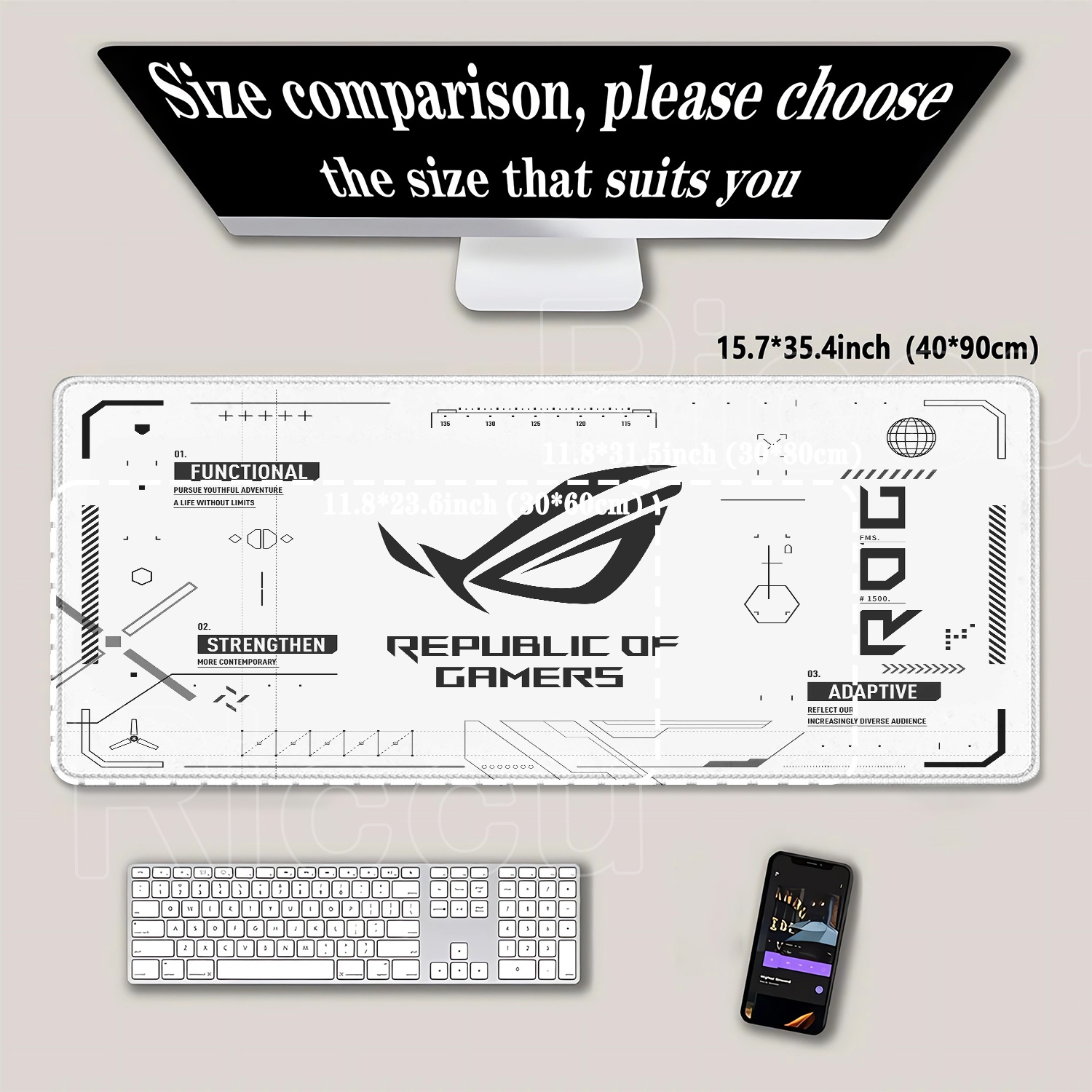 R-ROG 大型ゲーミングマウスパッド A-ASUS PC  - Pc Gaming Asus Rog のレビューと価格